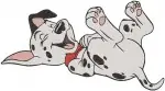 Disney 101 Dalmatians Playful Puppies Rolling Over Scarf Accessory Cute Pups Bundle - Filled Embroidery Design - 101
