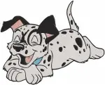 Disney 101 Dalmatians Playful Puppies Rolling Over Scarf Accessory Cute Pups Bundle - Filled Embroidery Design - 102