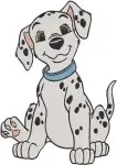 Disney 101 Dalmatians Cute Puppy Poses Rolling Playing Happy Dalmatian Pups Set - Filled Embroidery Design - 105