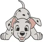 Disney 101 Dalmatians Cute Puppy Poses Rolling Playing Happy Dalmatian Pups Set - Filled Embroidery Design - 107