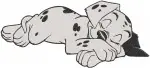 Disney 101 Dalmatians Sleeping Adult Dalmatians Pongo Perdita Resting Puppy - Filled Embroidery Design - 113