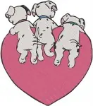 Disney 101 Dalmatians Puppy Love He Fashion Hat Two Black Pups Adorable Bundle - Filled Embroidery Design - 130