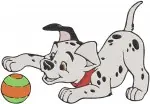 Disney 101 Dalmatians Playful Pups Ball Toy Food Bowl Teddy Bear Bone Treat Collection - Filled Embroidery Design - 137