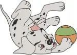 Disney 101 Dalmatians Puppies Star Ball Playtime Group Watching Tv Mischief - Filled Embroidery Design - 142