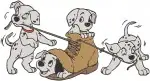 Disney 101 Dalmatians Puppy Adventures Hiding In Boot Tv Time Bath Fun Splashing Designs - Filled Embroidery Design - 149