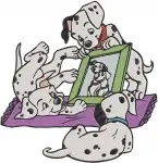 Disney 101 Dalmatians Puppy Adventures Hiding In Boot Tv Time Bath Fun Splashing Designs - Filled Embroidery Design - 150