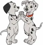 Disney 101 Dalmatians Snowy Day Puppies Winter Fun Cold Pups With Hats Tracks Bundle - Filled Embroidery Design - 157