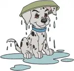 Disney 101 Dalmatians Puppies Bath Time Fun Splashing Pups Soapy Wash - Filled Embroidery Design - 16
