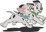 Disney 101 Dalmatians Snowy Day Puppies Winter Fun Cold Pups With Hats Tracks Bundle - Filled Embroidery Design - 160