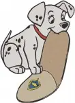 Disney 101 Dalmatians Mischievous Puppies Digging Hole Hiding In Sock Dapper Bowtie Set - Filled Embroidery Design - 162