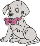 Disney 101 Dalmatians Mischievous Puppies Digging Hole Hiding In Sock Dapper Bowtie Set - Filled Embroidery Design - 164