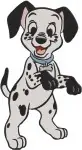 Disney 101 Dalmatians Individual Puppy Poses Blue Red Collars Sitting Alert - Filled Embroidery Design - 169