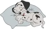 Disney 101 Dalmatians Sleeping Puppy Pillow Bone Treat Cute Pups - Filled Embroidery Design - 17