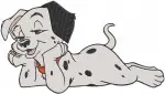 Disney 101 Dalmatians Assorted Puppy Poses Sitting Lying Pongo Perdita Style Designs - Filled Embroidery Design - 176