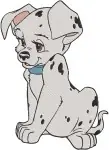 Disney 101 Dalmatians Puppy Headshots Red Collar Pups Sitting Alert Adorable - Filled Embroidery Design - 177