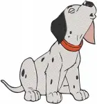 Disney 101 Dalmatians Puppy Headshots Red Collar Pups Sitting Alert Adorable - Filled Embroidery Design - 179