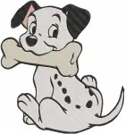 Disney 101 Dalmatians Sleeping Puppy Pillow Bone Treat Cute Pups - Filled Embroidery Design - 18