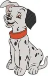 Disney 101 Dalmatians Puppy Headshots Red Collar Pups Sitting Alert Adorable - Filled Embroidery Design - 180