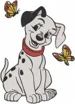 Disney 101 Dalmatians Curious Puppies Looking Down Chasing Butterflies Nature Bundle - Filled Embroidery Design - 184