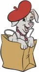 Disney 101 Dalmatians Puppy In Bag Parisian Pup Balloons Fun Adventure Designs - Filled Embroidery Design - 23