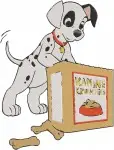 Disney 101 Dalmatians Playful Pups Kanine Krunchies Treat Time Hungry Puppies - Filled Embroidery Design - 40
