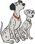 Disney 101 Dalmatians Pongo Perdita Affectionate Couple Nuzzling Loving Dogs Bundle - Filled Embroidery Design - 53