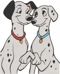 Disney 101 Dalmatians Pongo Perdita Affectionate Couple Nuzzling Loving Dogs Bundle - Filled Embroidery Design - 54