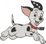 Disney 101 Dalmatians Cruella Furious Face Patch Lucky Puppies Set - Filled Embroidery Design - 6