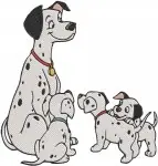 Disney 101 Dalmatians Pongo Perdita Family Moments Puppies Together Loving Set - Filled Embroidery Design - 60