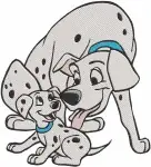 Disney 101 Dalmatians Pongo Perdita Large Puppy Family Group Scenes Many Pups - Filled Embroidery Design - 63