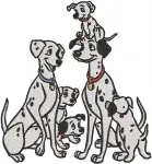 Disney 101 Dalmatians Pongo Perdita Large Puppy Family Group Scenes Many Pups - Filled Embroidery Design - 64