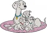 Disney 101 Dalmatians Roger Radcliffe Puppies Corn Cozy Home Scenes Man And Pups - Filled Embroidery Design - 65