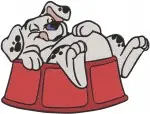 Disney 101 Dalmatians Puppies In Bed Sergeant Tibbs Cat Character Escape Plan Designs - Filled Embroidery Design - 69
