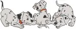 Disney 101 Dalmatians Puppies Escaping Adventure Sled Ride Group Action - Filled Embroidery Design - 73