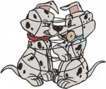 Disney 101 Dalmatians Puppies In Box Moving Day Pups Group Hiding Place Bundle - Filled Embroidery Design - 77