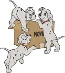 Disney 101 Dalmatians Puppies In Box Moving Day Pups Group Hiding Place Bundle - Filled Embroidery Design - 80