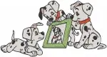 Disney 101 Dalmatians Mischievous Puppies Painting Mess Tv Time Trouble Set - Filled Embroidery Design - 83
