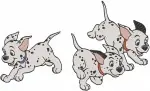 Disney 101 Dalmatians Mischievous Puppies Painting Mess Tv Time Trouble Set - Filled Embroidery Design - 84