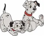 Disney 101 Dalmatians Sooty Puppies Disguise Snow Globe Pup Clever Escape - Filled Embroidery Design - 91