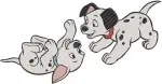 Disney 101 Dalmatians Sooty Puppies Disguise Snow Globe Pup Clever Escape - Filled Embroidery Design - 92