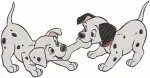 Disney 101 Dalmatians Pongo Perdita Playing With Puppies Family Fun Interaction Designs - Filled Embroidery Design - 94