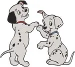 Disney 101 Dalmatians Pongo Perdita Playing With Puppies Family Fun Interaction Designs - Filled Embroidery Design - 96