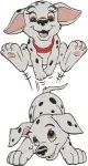 Disney 101 Dalmatians Sleeping Puppies Adult Dog With Pup On Head Hat - Filled Embroidery Design - 97
