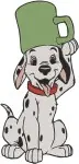 Disney 101 Dalmatians Sleeping Puppies Adult Dog With Pup On Head Hat - Filled Embroidery Design - 99