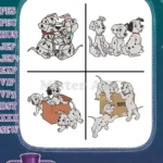 Disney 101 Dalmatians Puppies In Box Moving Day Pups Group Hiding Place Bundle - Filled Embroidery Design - Instant Download