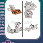 Disney 101 Dalmatians Sooty Puppies Disguise Snow Globe Pup Clever Escape - Filled Embroidery Design - Instant Download