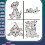 Disney 101 Dalmatians Cute Puppy Poses Rolling Playing Happy Dalmatian Pups Set - Filled Embroidery Design - Instant Download