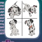 Disney 101 Dalmatians Adorable Puppy Poses Playful Dalmatian Pups Collection - Filled Embroidery Design - Instant Download