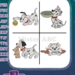 Disney 101 Dalmatians Playful Pups Ball Toy Food Bowl Teddy Bear Bone Treat Collection - Filled Embroidery Design - Instant Download