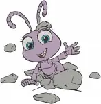 Disney A Bugs Life Princess Dot Ant Adventurer Leaf Shield Running Brave Pup - Filled Embroidery Design - 202